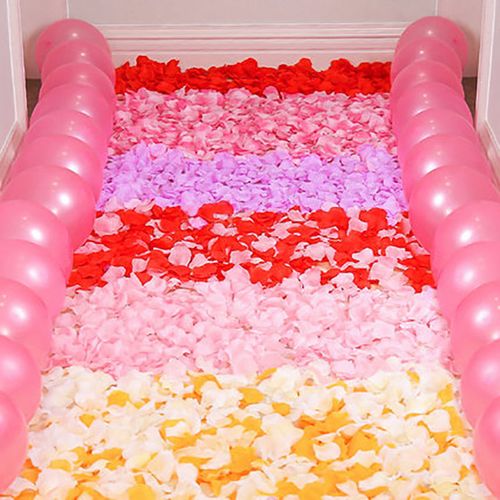 Decorative Silk Rose Petals - Multicoloured, 100/500PCS for Events