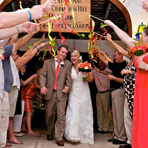 Colourful Ribbon Wedding Wands with Bells for Elegant Decorations
