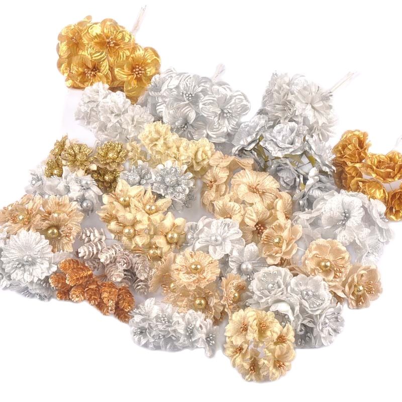 Mini Silk Flower Bouquet - Decorative Gift Box & Wreath Supplies