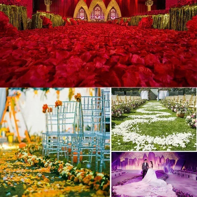 Multicoloured Silk Rose Petals - Long-Lasting Décor for Events & Homes