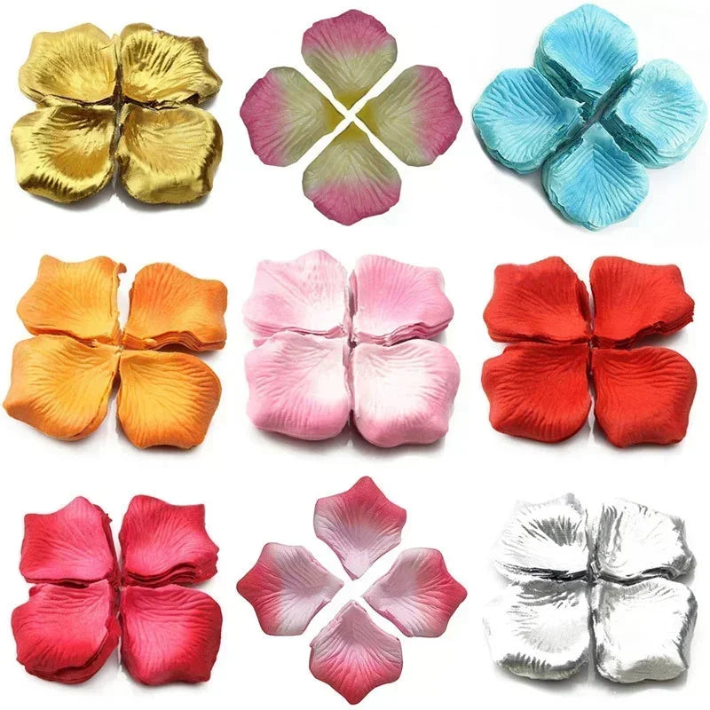 Multicoloured Silk Rose Petals - Long-Lasting Décor for Events & Homes