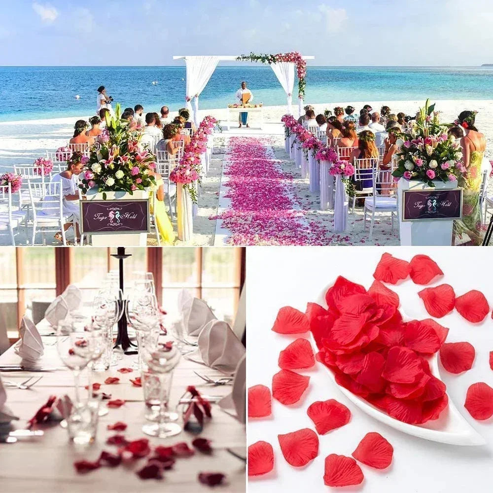 Multicoloured Silk Rose Petals - Long-Lasting Décor for Events & Homes