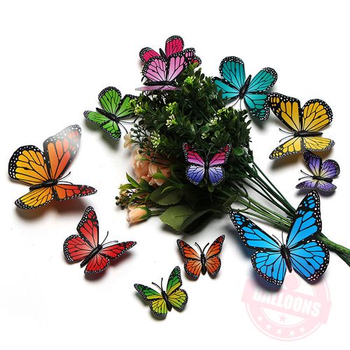 12pcs PVC Monarch Butterfly Decor for Weddings & Parties - Creative Decoration