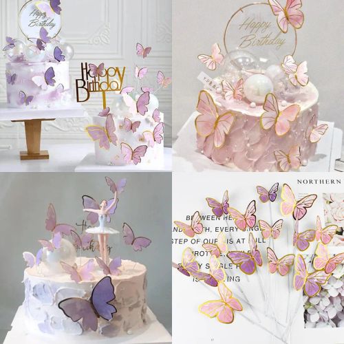 Elegant Rose Gold 3D Butterfly Ornaments for Romantic Home Decor