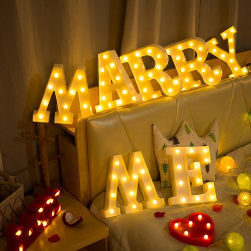 LED Decorative Letter Lamp - Warm White Light for Festive Occasions