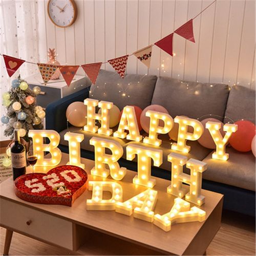 LED Decorative Letter Lamp - Warm White Light for Festive Occasions