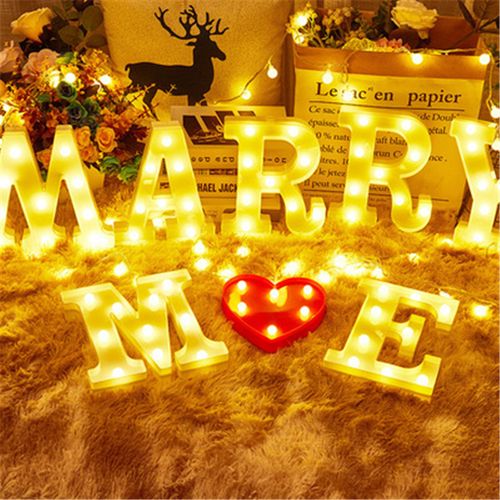 LED Decorative Letter Lamp - Warm White Light for Festive Occasions