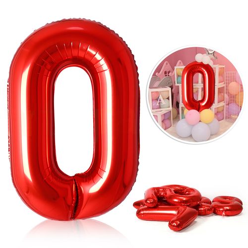40-Inch Red Number Foil Balloons for Birthday & Party Celebrations