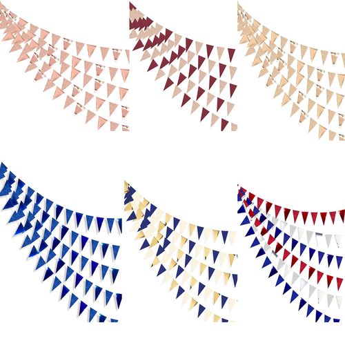 3M Rose Gold Paper Bunting Flags for Wedding Decorations & Celebrations