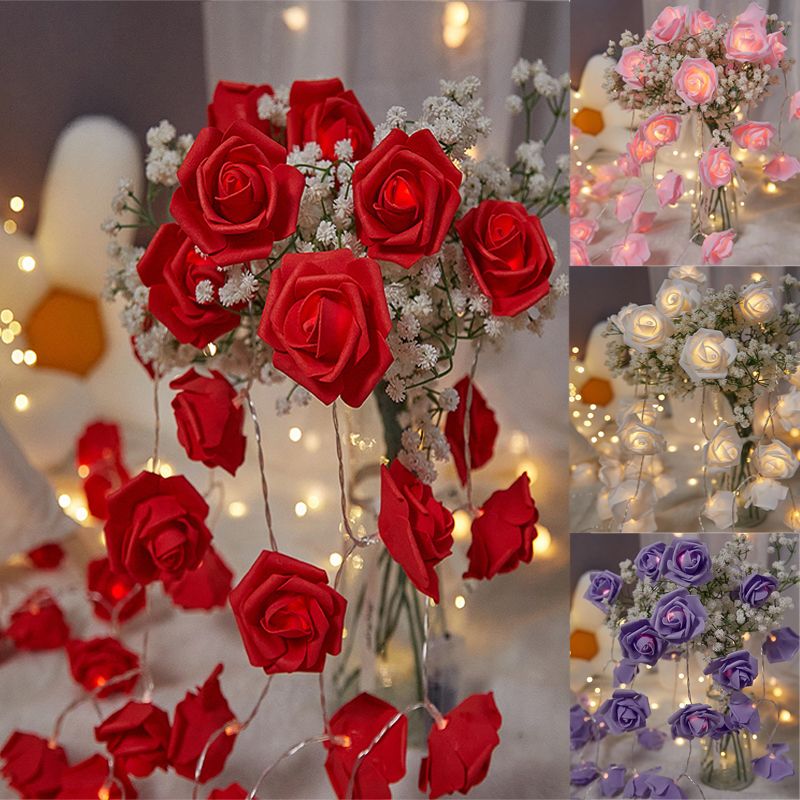 Joy-Enlife 1.5M Rose Fairy Lights – Romantic Flower String Light Decor