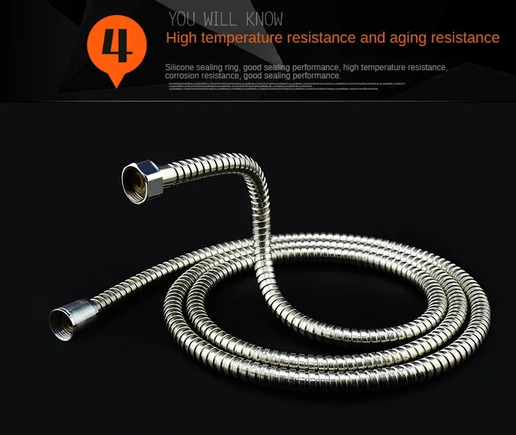 Stainless Steel Shower Hose – Flexible Replacement Pipe for Shower Head & Water Heater (1M–10M)