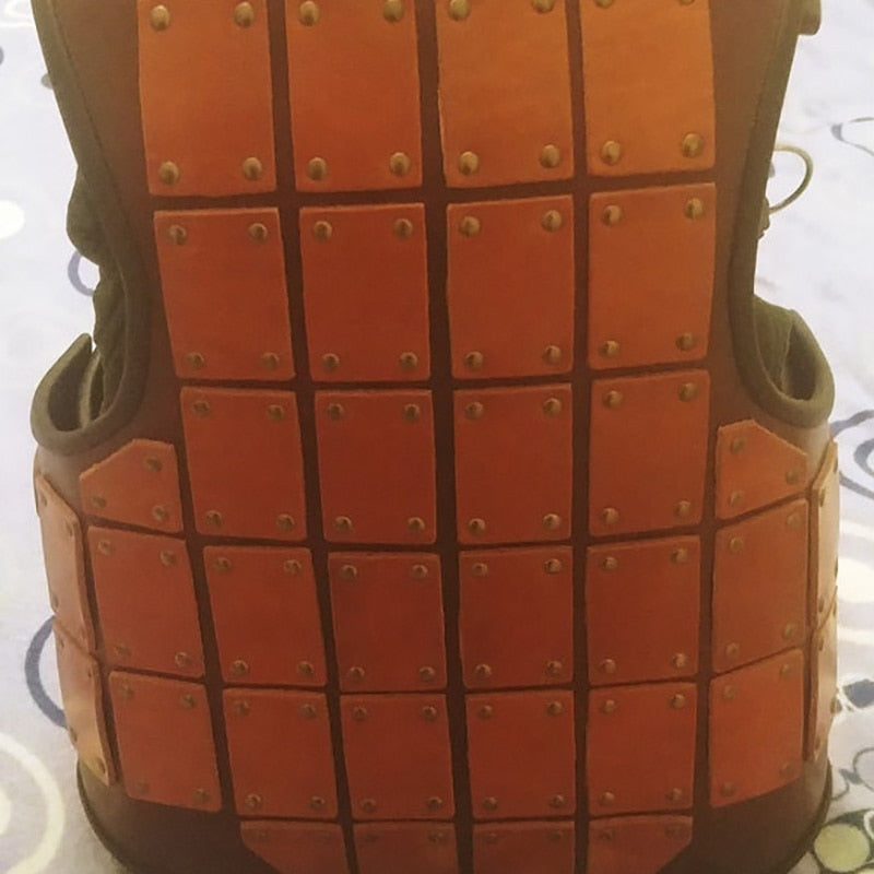 Medieval Mercenary Brigandine Armour | Brown & Beige PU Leather | Viking SCA LARP