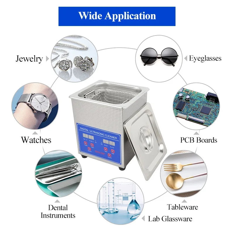 SIWEEP Ultrasonic Cleaner 0.8L & 1.3L | Digital 40kHz Cleaning Machine for Jewellery, Glasses & Dental