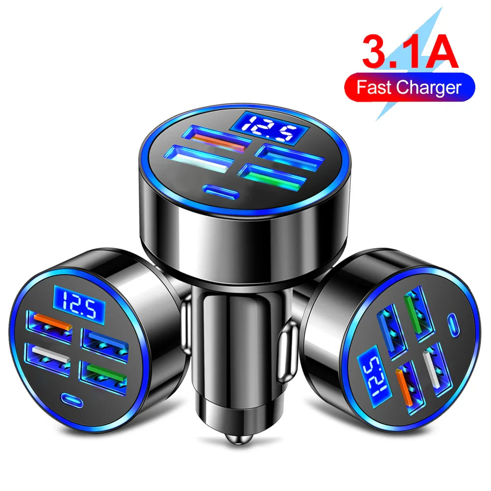 QC3.0 USB Car Charger Fast Charging Type C USB Phone Adapter in Car For iPhone 13 Pro Xiaomi Huawei Samsung Quick Charger