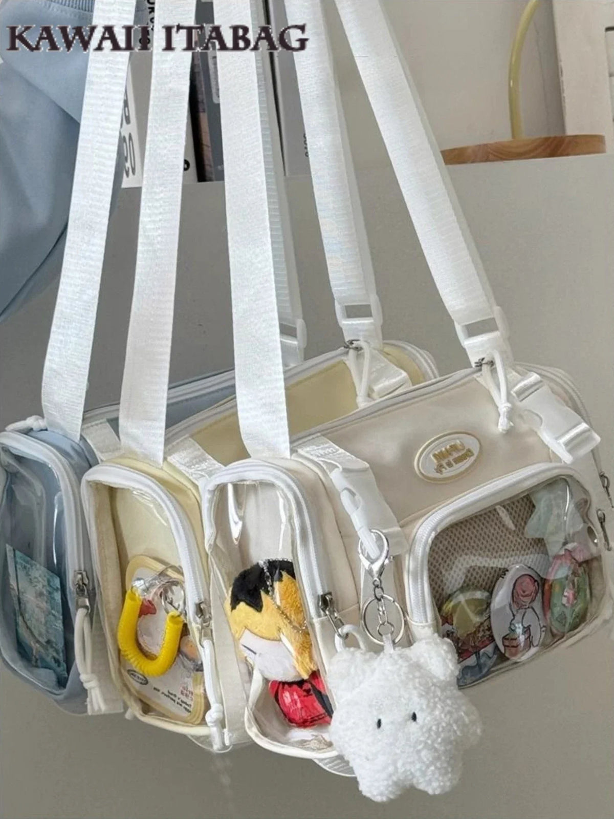 New Fashion 2025 Itabag Women Multipocket Clear Transparent Bag Summer Crossbody Bags Bucket Bag College Student Shoulder Bag