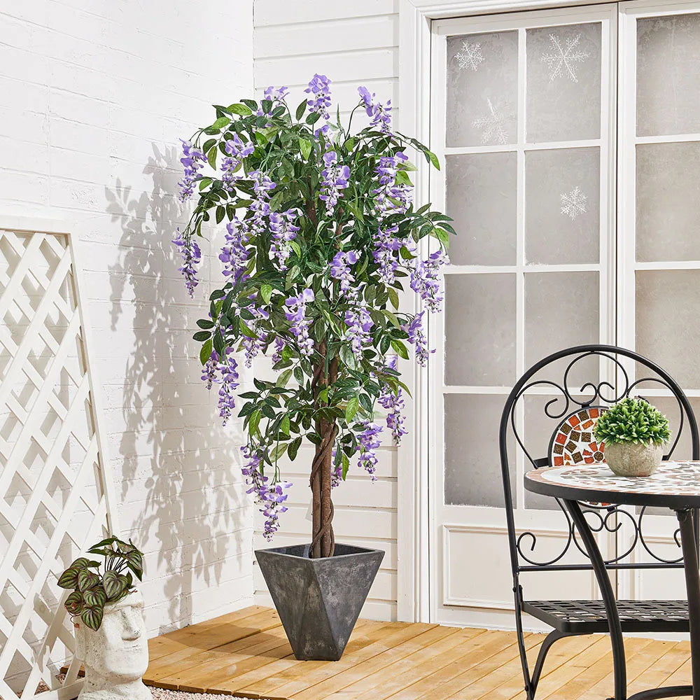 Breeins Artificial Green Tree in Pot | Lifelike Indoor & Outdoor Faux Plant
