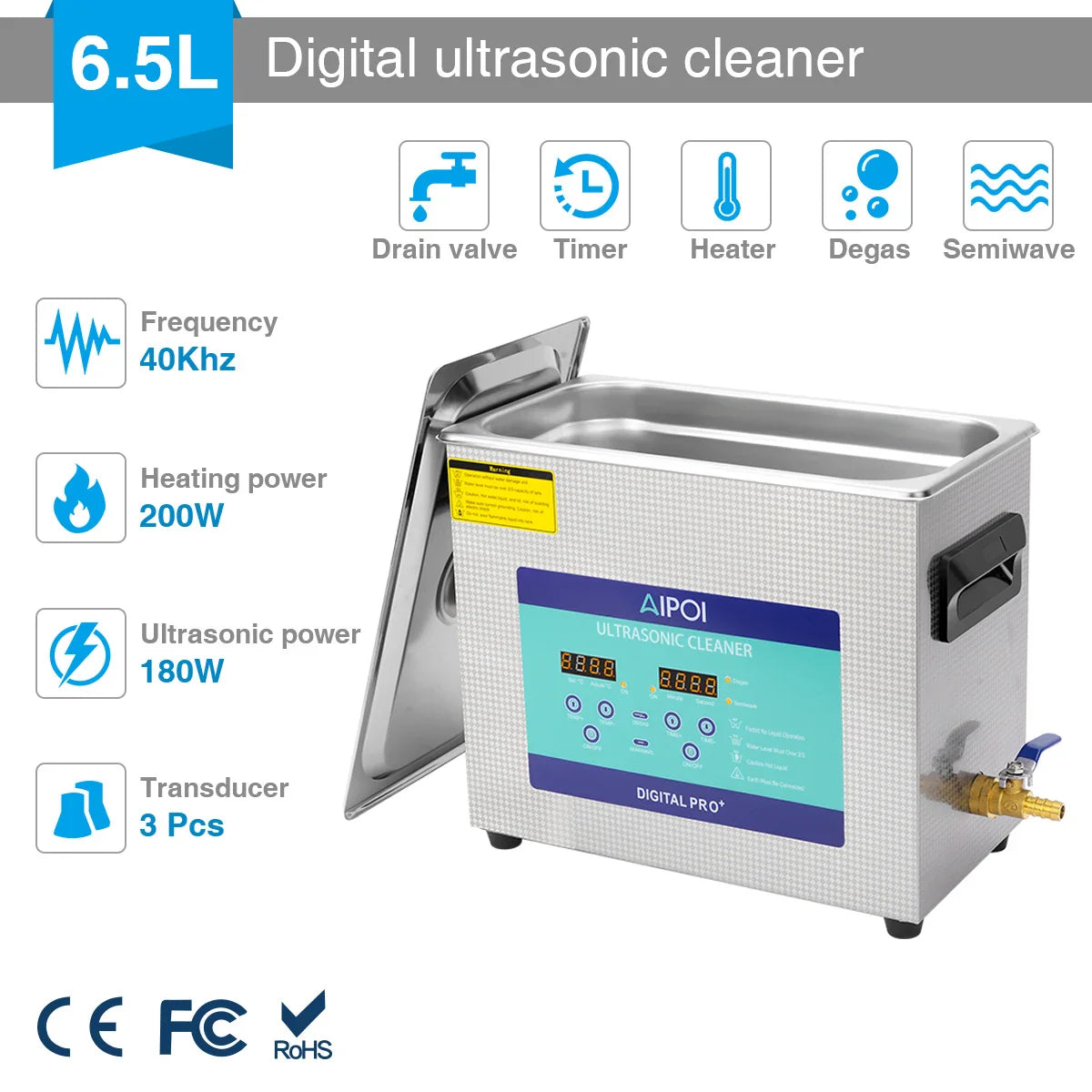 AIPOI Ultrasonic Cleaner – 800ml to 30L | Professional Home & Industrial Use