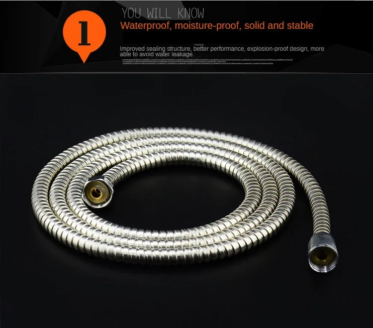 Stainless Steel Shower Hose – Flexible Replacement Pipe for Shower Head & Water Heater (1M–10M)