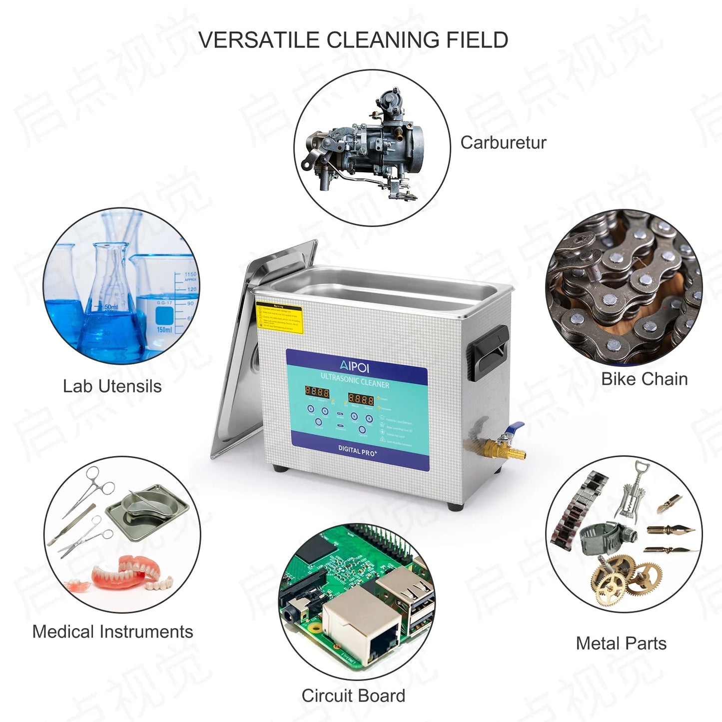 AIPOI Ultrasonic Cleaner – 800ml to 30L | Professional Home & Industrial Use