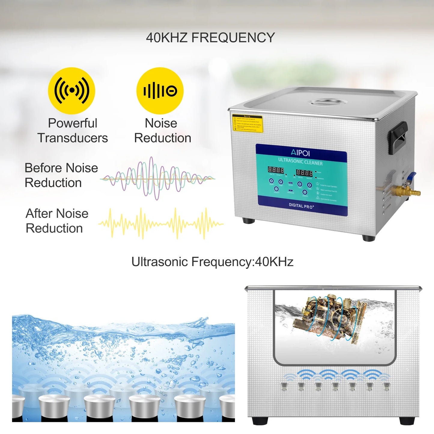 AIPOI Ultrasonic Cleaner – 800ml to 30L | Professional Home & Industrial Use