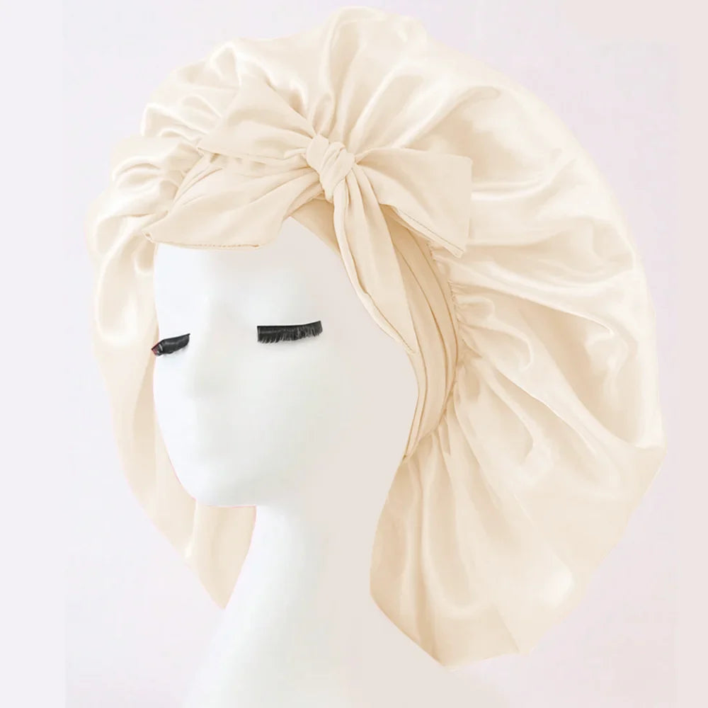 Satin Bonnet Silk Bonnet Adjustable Bonne For Sleeping Hair Bonnet With Tie Band Bonnets For Women Men