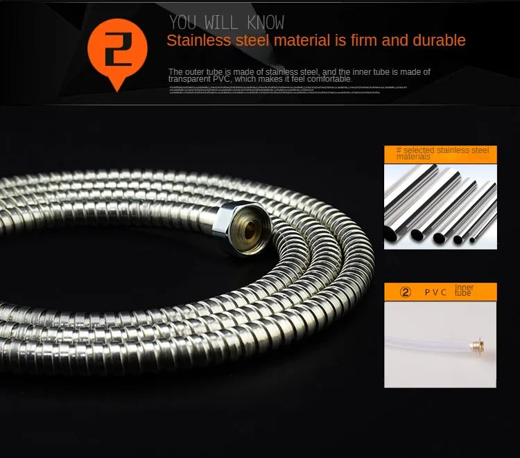 Stainless Steel Shower Hose – Flexible Replacement Pipe for Shower Head & Water Heater (1M–10M)