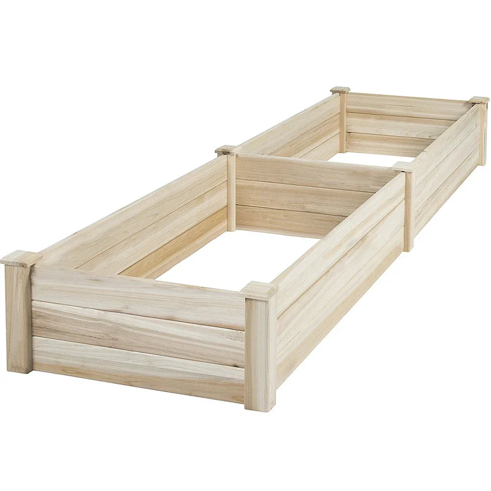 Raised Garden Bed Kit – Large Wooden Outdoor Planter Box for Vegetables, Flowers & Herbs