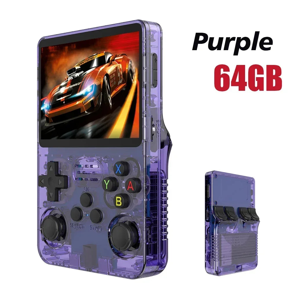 R36S 3.5" IPS Handheld Retro Game Console | Linux OS | 15,000 Games | 64GB / 128GB | Black, Orange, Purple, White