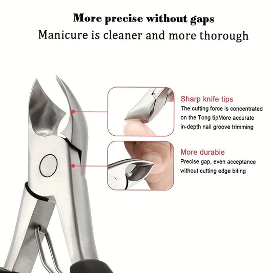 OLOEY 4-Piece Nail Clipper Set for Elderly | Extra Wide Mouth Thick & Toenail Clippers