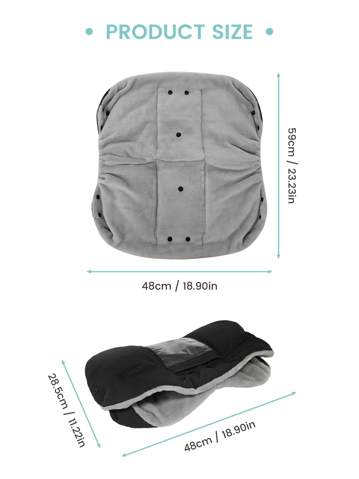 Stroller Warm Gloves with Phone Pocket & Without Phone Pocket Winter Stroller Hand Muff Waterproof Windproof Warm Gloves