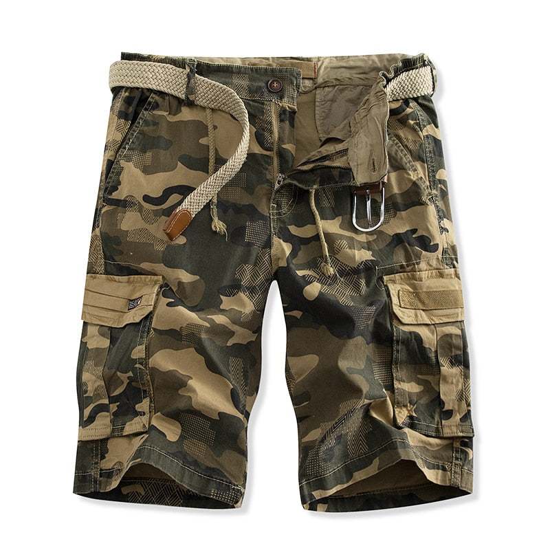 2023 Summer New Camo Tactical Cargo Shorts Men Khaki Jogger