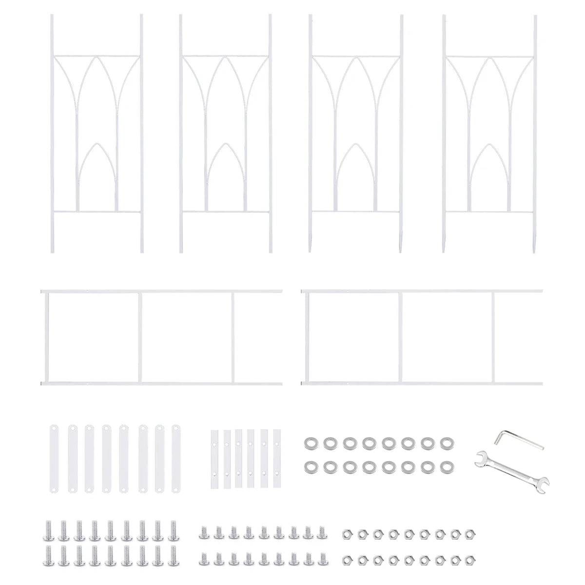 Stereoscopic White Garden Arch Arbor, Super Strong Metal Wedding Arch Decor, Outdoor Pergola Trellis