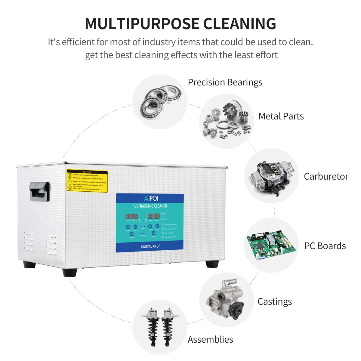 AIPOI Ultrasonic Cleaner – 800ml to 30L | Professional Home & Industrial Use