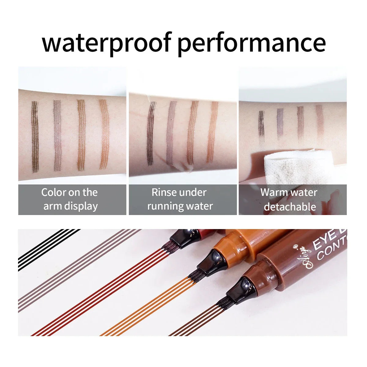 Four-Tip Precision Eyebrow Pencil | Waterproof & Long-Lasting