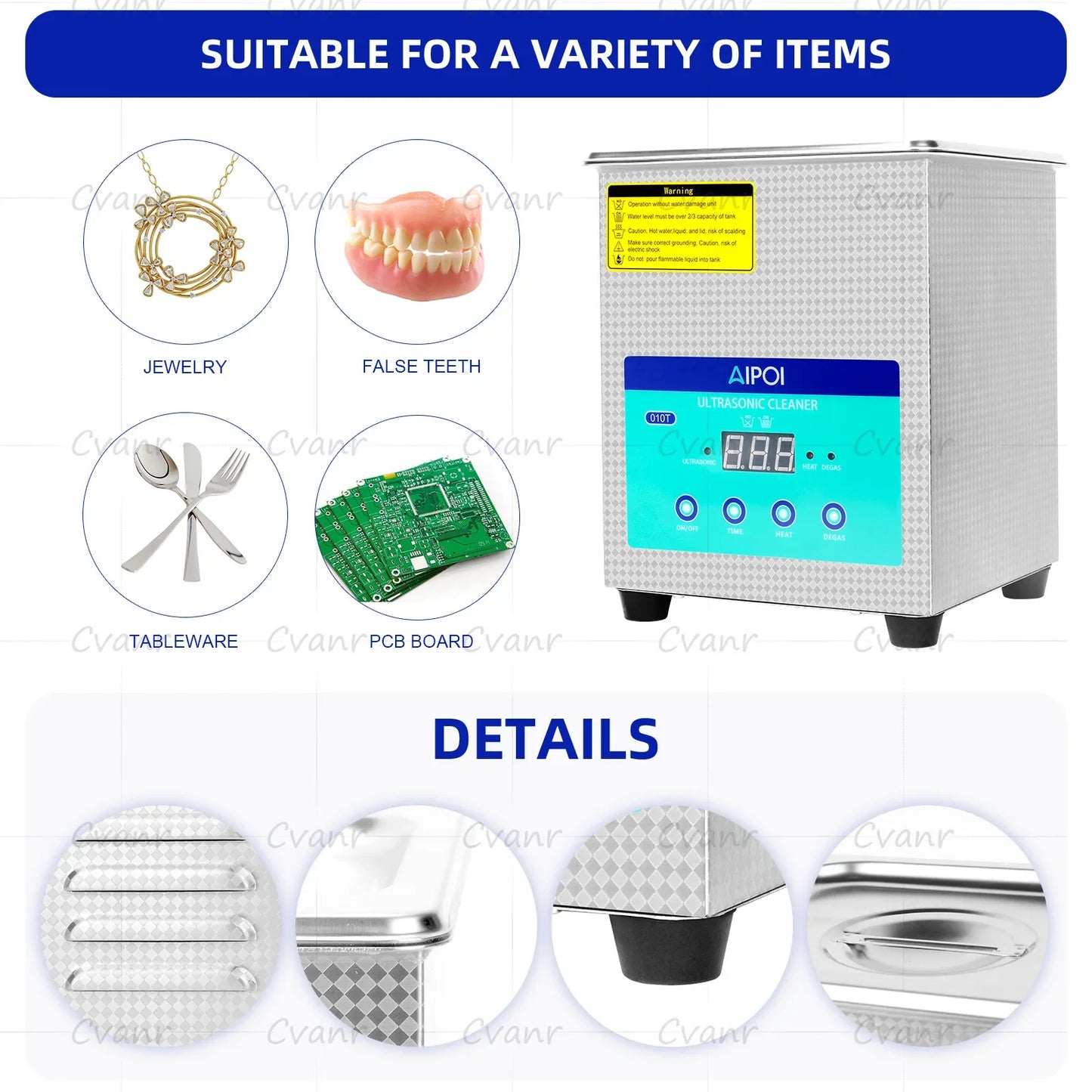 AIPOI Ultrasonic Cleaner – 800ml to 30L | Professional Home & Industrial Use