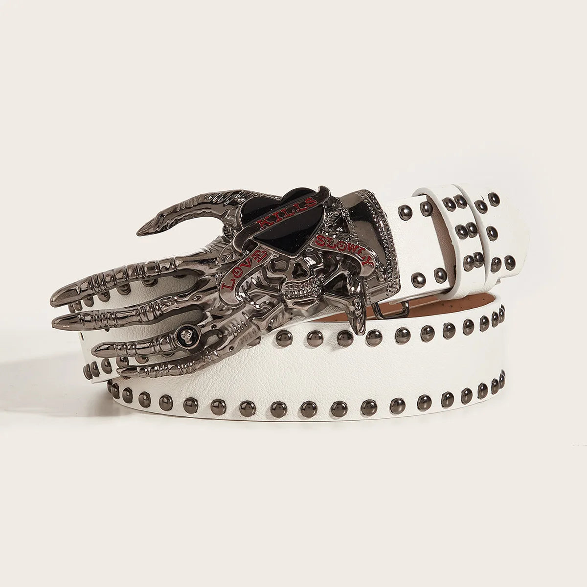 Gothic Punk Leather Belt  Metal Buckle Waist Strap Designer Luxury Female Decorative Waistband
