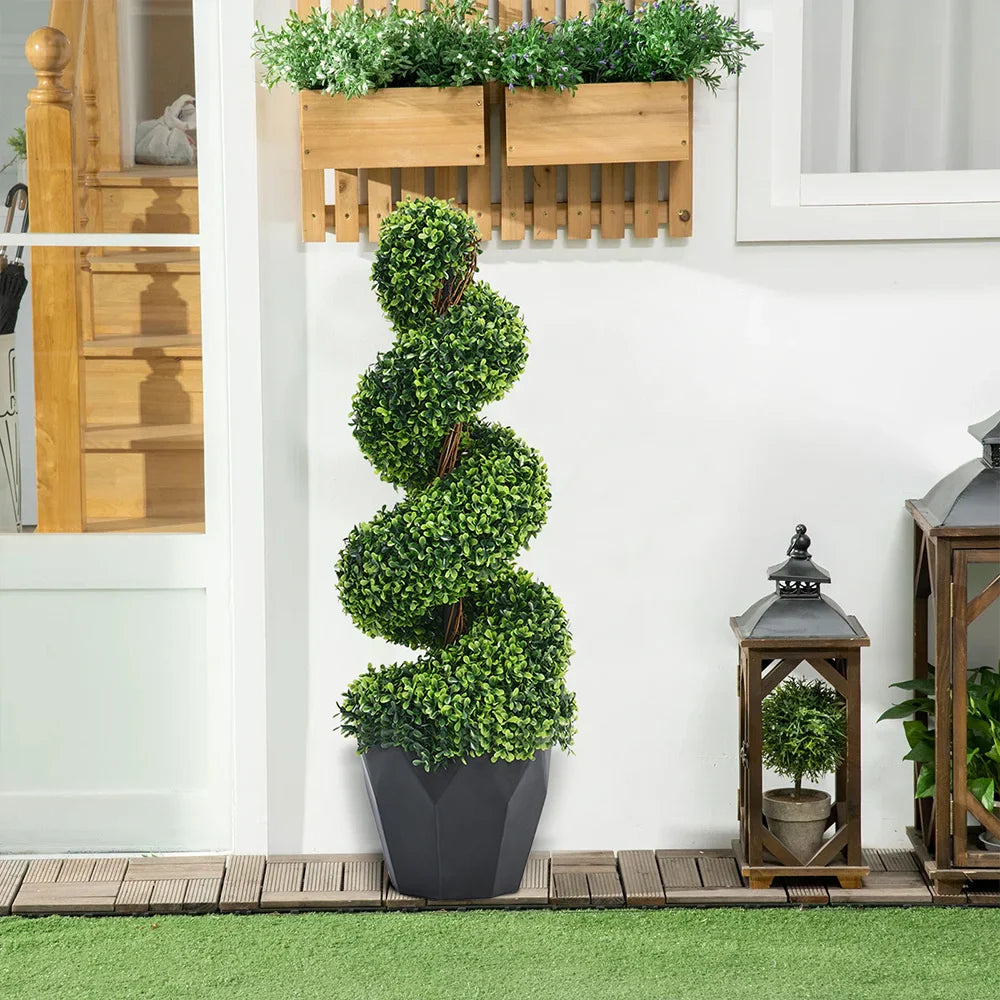 Breeins Artificial Green Tree in Pot | Lifelike Indoor & Outdoor Faux Plant