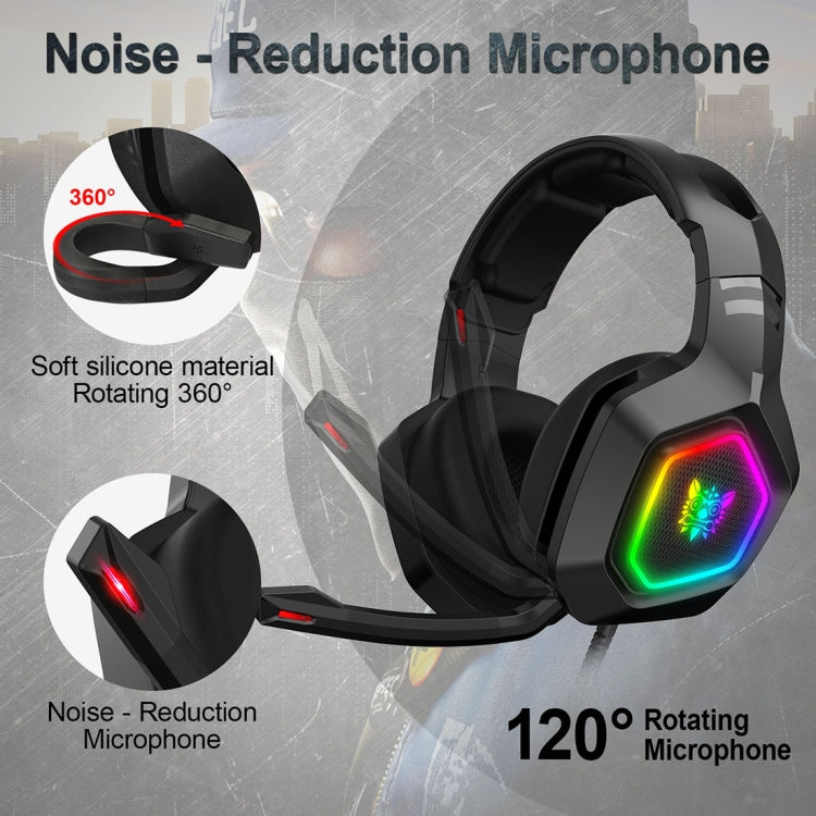 ONIKUMA K10 3,5mm Computer Gaming kabelgebundenes Headset mit RGB-LED-Beleuchtung, K10