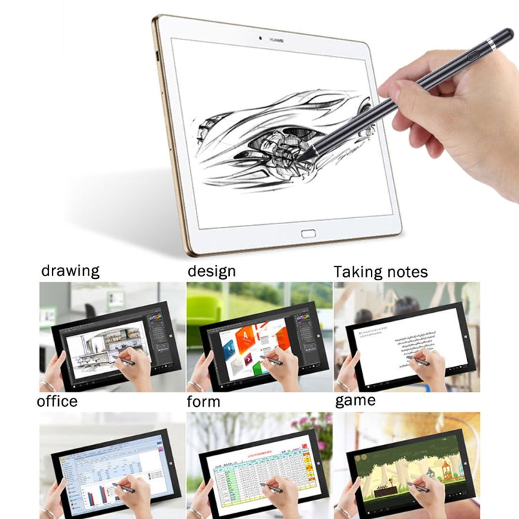 Langer universeller, wiederaufladbarer kapazitiver Touchscreen-Eingabestift mit 2,3 mm superfester Metallspitze für iPhone, iPad, Samsung und andere kapazitive Touchscreen-Smartphones oder Tablet-PCs