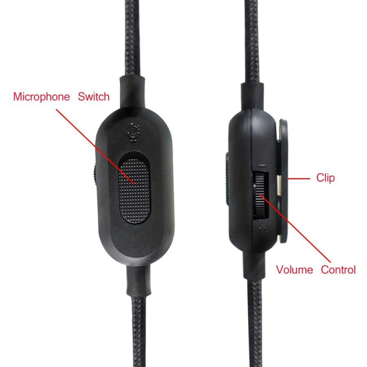 Logitech G433 / G233 / G Pro / G Pro X Replacement Audio Cable with Volume Control & Mute — 2m