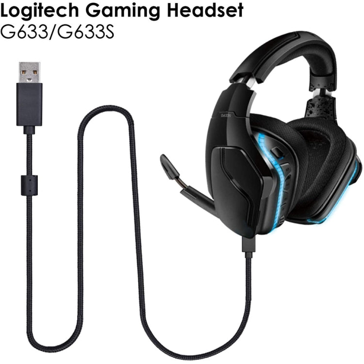 USB Audio Cable for Logitech G633 / G633s Headset with Lighting Support — 2m