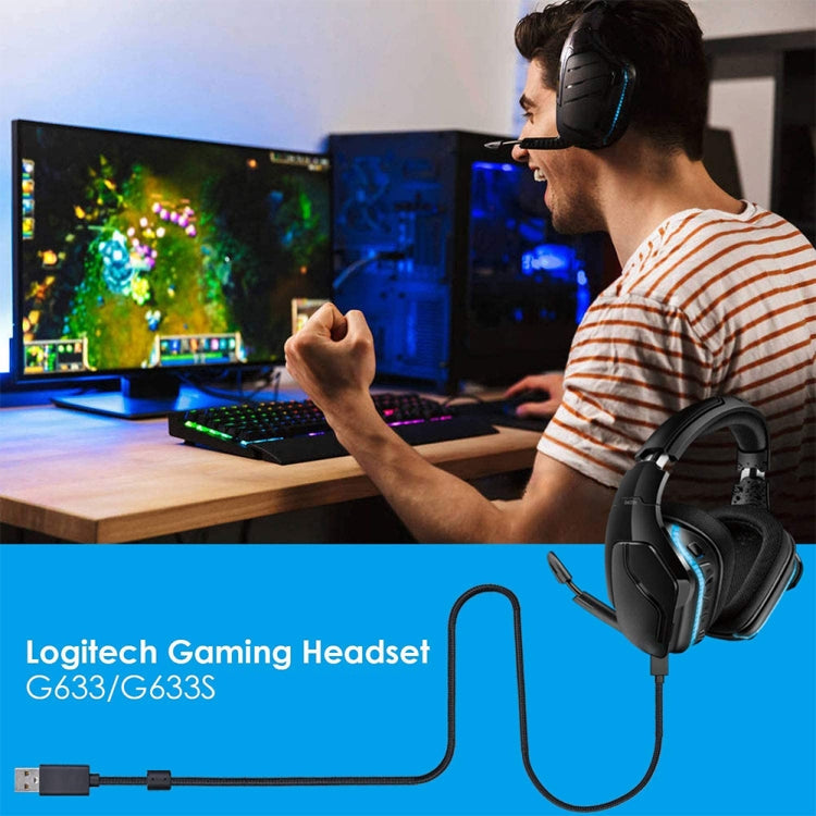 USB Audio Cable for Logitech G633 / G633s Headset with Lighting Support — 2m