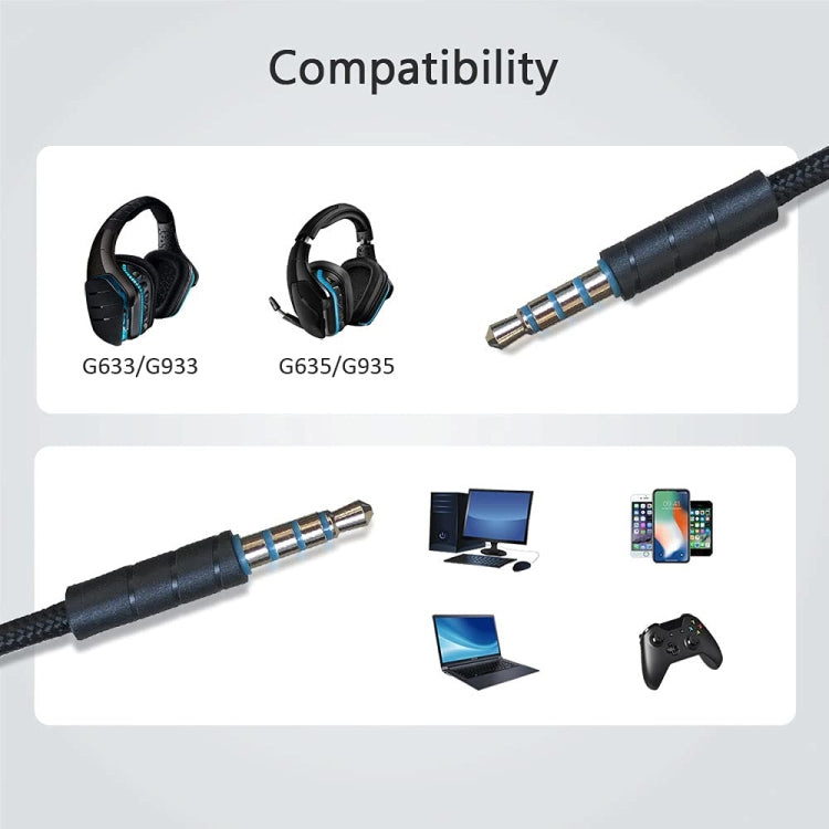 Logitech G633 / G635 / G933 / G935 Replacement Audio Cable 3.5mm – 1.5m
