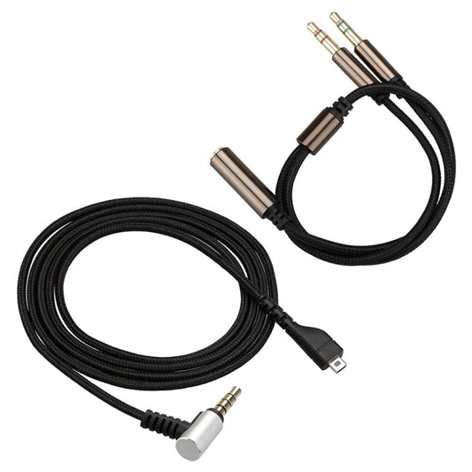 ZS0135 2-in-1 für SteelSeries Arctis 3 / 5 / 7 Kopfhörer-Audiokabel + Kopfhörer-Adapterkabel-Set, Audiokabel + Adapterkabel