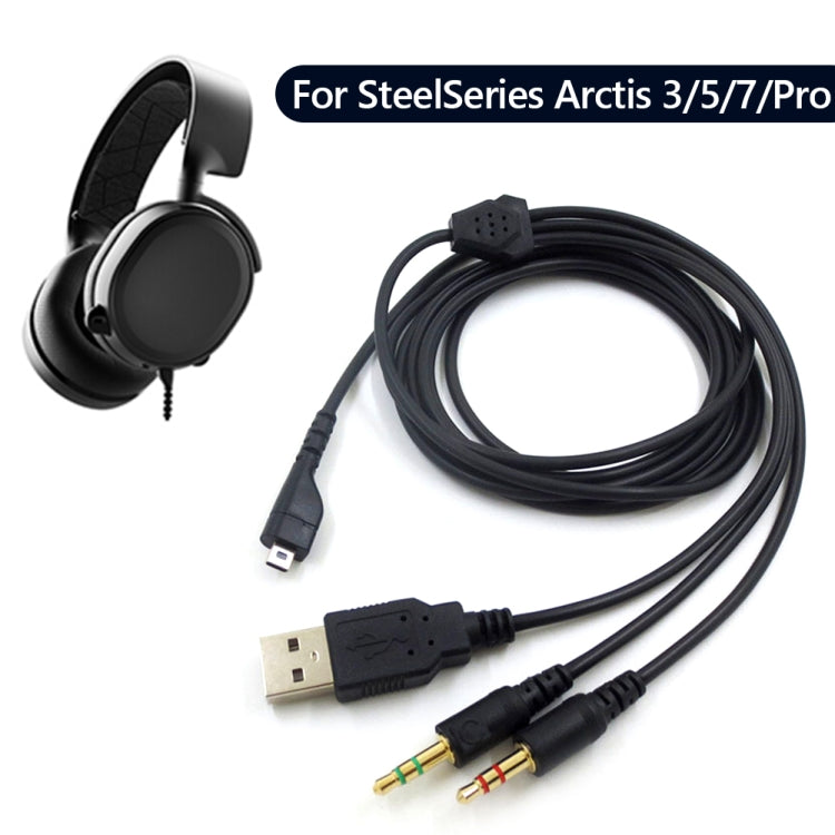 Replacement Audio Cable for SteelSeries Arctis 3/5/7/Pro Gaming Headsets - 2m 3.5mm Jack Lead