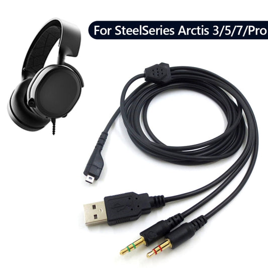 Replacement Audio Cable for SteelSeries Arctis 3/5/7/Pro Gaming Headsets - 2m 3.5mm Jack Lead