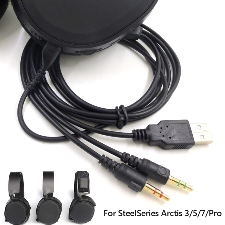 Replacement Audio Cable for SteelSeries Arctis 3/5/7/Pro Gaming Headsets - 2m 3.5mm Jack Lead