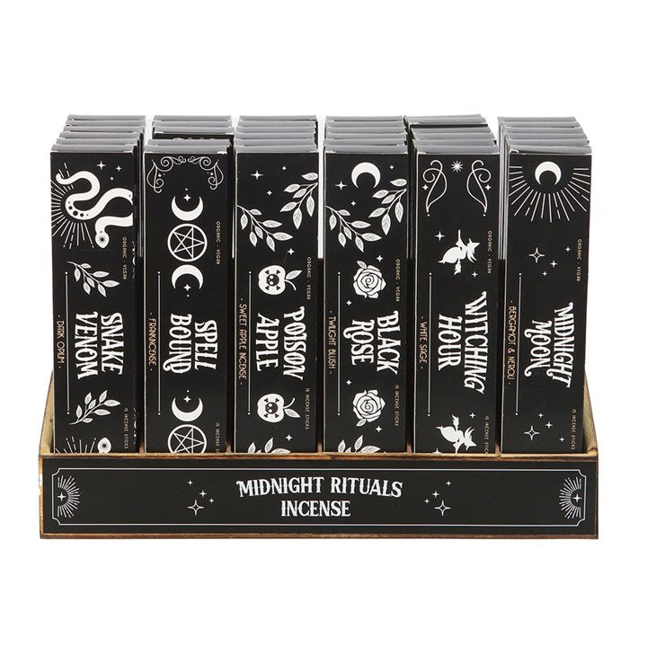 Set of 36 Midnight Rituals Incense Sticks in Display