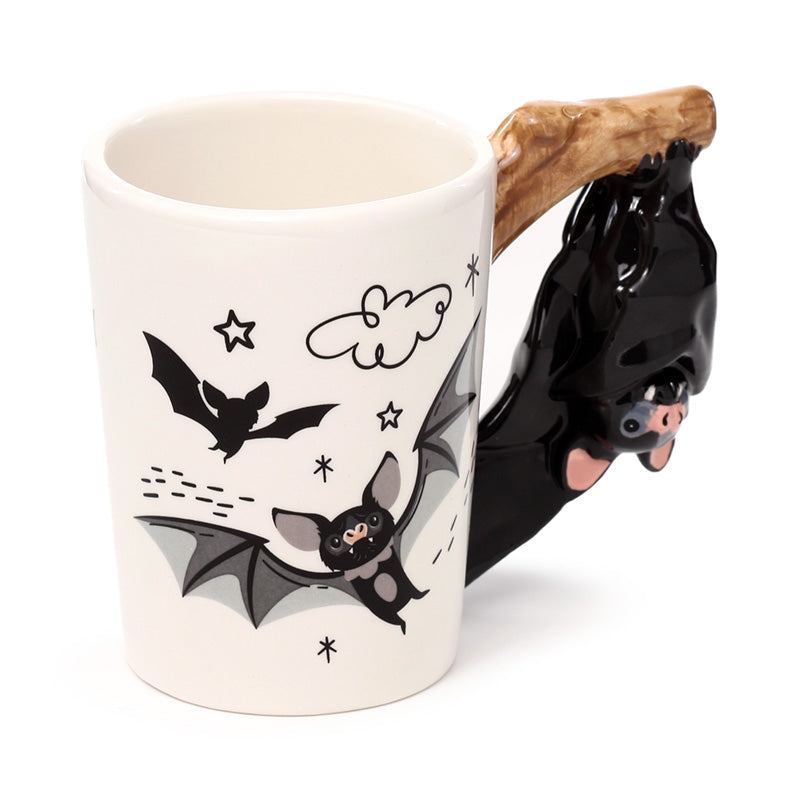 Bat Ceramic Shaped Handle Mug
