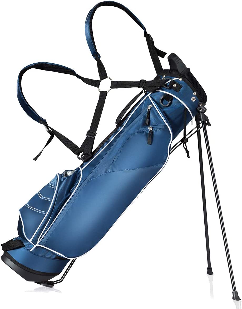 Golf Stand Bag with 4 Way Dividers-Black